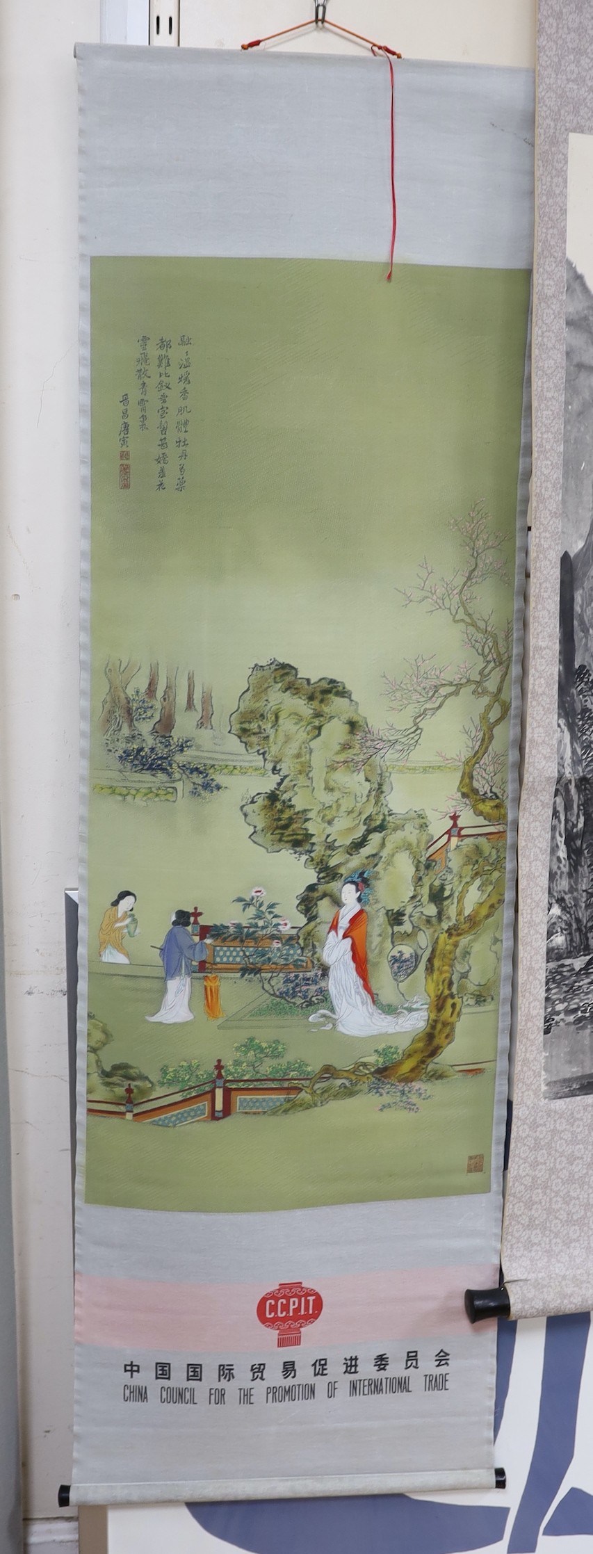 Three Japanese wall hanging scrolls